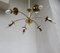 Brass Floral Ceiling Lamp, 1950s, Image 3