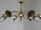 Brass Floral Ceiling Lamp, 1950s 5