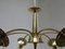 Brass Floral Ceiling Lamp, 1950s 8