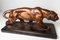 Art Deco Plaster and Bronze Panther Sculpture, 1930s, Image 2