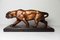 Art Deco Plaster and Bronze Panther Sculpture, 1930s 1