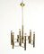 Vintage Italian Modernist Brass & Chrome Ceiling Lamp by Profilli for Profili Industria Lampadari Spa, Image 1