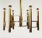 Vintage Italian Modernist Brass & Chrome Ceiling Lamp by Profilli for Profili Industria Lampadari Spa, Image 3