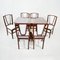 Tavolo da pranzo Art Déco e sedie di Michel Dufet, Francia, anni '30, set di 7, Immagine 3