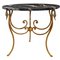 Black Marble, Iron & Gold Leaf Finish Side Table by Cupioli 1