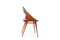 Sedia in legno marrone e vinile rosso di Paolozzi per Zol, Italia, anni '60, Immagine 3