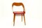 Italian Brown Wood and Red Vynil Chair by Paolozzi for Zol, 1960s 2
