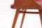 Italian Brown Wood and Red Vynil Chair by Paolozzi for Zol, 1960s 5
