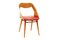 Italian Brown Wood and Red Vynil Chair by Paolozzi for Zol, 1960s 11