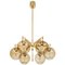 Brass & Glass Ceiling Lamp by Hans-Agne Jakobsson, 1950s, Image 1