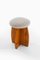 Swedish Rosewood, Pine & Linen Stool, 1950s 1