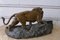 Antique Desk Set with Inkwell & Bronze Lion on Granite Base, Image 9