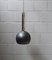 Lámpara colgante industrial grande de metal pintado en negro y cromo, años 60, Imagen 3