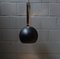 Lámpara colgante industrial grande de metal pintado en negro y cromo, años 60, Imagen 5