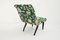Italian Flower Satin Fabric Lounge Chair by Guglielmo Ulrich, 1940s 5