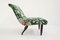 Italian Flower Satin Fabric Lounge Chair by Guglielmo Ulrich, 1940s 1