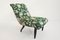 Italian Flower Satin Fabric Lounge Chair by Guglielmo Ulrich, 1940s 3