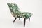 Italian Flower Satin Fabric Lounge Chair by Guglielmo Ulrich, 1940s 2