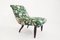 Italian Flower Satin Fabric Lounge Chair by Guglielmo Ulrich, 1940s, Image 2