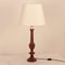 Mid-Century French Garnet Leather Table Lamp by Pierre Lottier, 1950s 1