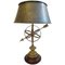 Patinated Brass Sundial Table Lamp, 1970s 1