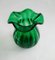 Swedish Art Deco Handmade Emerald Green Glass Vase, 1930s 1