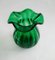 Swedish Art Deco Handmade Emerald Green Glass Vase, 1930s, Image 1