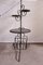 French Wrought Iron & Glass Floor Lamp, 1950s 3