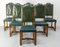 French High Back Dining Chairs, 1920s, Set of 6 1