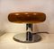 Lámpara de mesa italiana de metal cromado y haya, años 70, Imagen 2