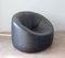 Vintage Black Leather Pumpkin Chair by Pierre Paulin for Ligne Roset 3