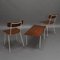 Bedroom Teak Chairs & Table from Auping, 1950s, Set of 3 2