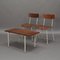 Sedie da pranzo e tavolo in teak di Auping, anni '50, set di 3, Immagine 1