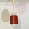 Lámpara colgante alemana en rojo y blanco de Staff Leuchten, años 60, Imagen 5