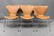 Silla de comedor 3107 de cuero de Arne Jacobsen, años 80, Imagen 3