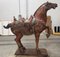 Large Chinese Polychrome Carved Wood Tang Horse 1