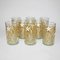 Antique Art Nouveau Gold & Enamel Painted Craquele Tea Glasses, Set of 8 3
