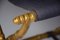 Silla plegable francesa Napoleón III antigua de pan de oro, Imagen 9
