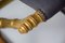 Silla plegable francesa Napoleón III antigua de pan de oro, Imagen 11