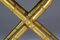Silla plegable francesa Napoleón III antigua de pan de oro, Imagen 14