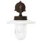 Mid-Century Industrial White Enamel Cast Iron and Clear Glass Sconce 2