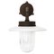 Mid-Century Industrial White Enamel Cast Iron and Clear Glass Sconce, Image 2