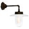 Industrielle Emaillierte Mid-Century Tischlampe aus Gusseisen und Klarglas 1