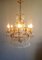Gilt Iron and Crystal Ceiling Lamp, 1970s 2