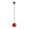 Mid-Century Scandinavian Orange Glass Adjustable Pendant Lamp, Image 2