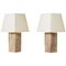 Vintage Travertine & Brass Marine Table Lamps by Dorian Caffot de Fawes, Set of 2, Image 1