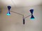 Blue Pantone Bat Light with 2 Arms by Juanma Lizana 5