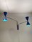 Blaue Pantone Bat Light Lampe mit 2 Armen von Juanma Lizana 2