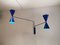 Blaue Pantone Bat Light Lampe mit 2 Armen von Juanma Lizana 6