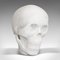 Vintage English White Marble Skull Paperweight, 1980s 1